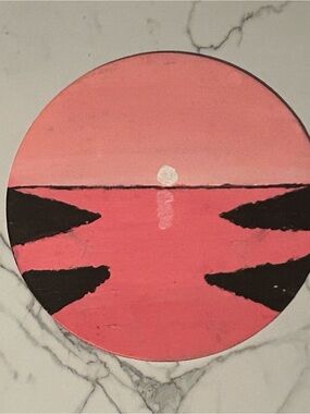Pink Sunset Seascape Wall